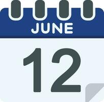 12 June Line Icon vector