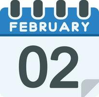 2 February Line Icon vector