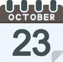 23 October Flat Icon vector