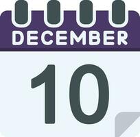 10 December Flat Icon vector