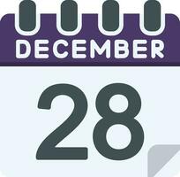 28 December Flat Icon vector