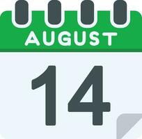 14 August FlatIcon vector