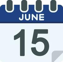 15 June Line Icon vector