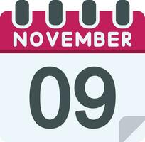 9 9 noviembre plano icono vector