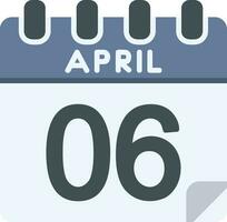 6 April Line icon vector