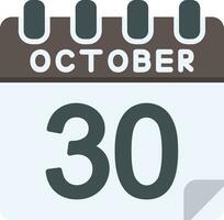 30 October Flat Icon vector