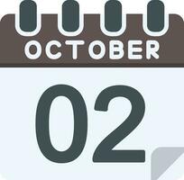 2 octubre plano icono vector