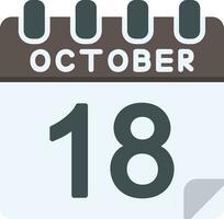 18 October Flat Icon vector