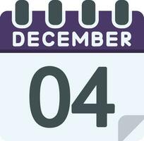 4 December Flat Icon vector