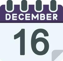 16 December Flat Icon vector