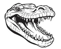 cocodrilo cabeza bosquejo mano dibujado reptil vector ilustración