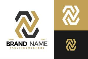 Letter N monogram logo design vector symbol icon illustration