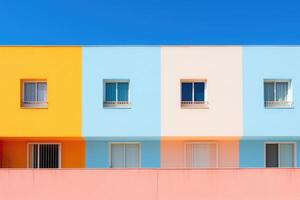 Colorful buildings minimal abstract design, photo