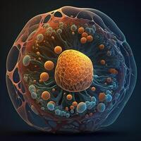 Human cell, created with generative AI photo