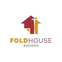 Folding House Service or Repair Icon Logo Design Template vector