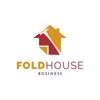 Folding House Service or Repair Icon Logo Design Template vector