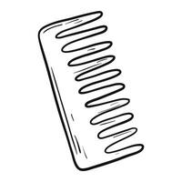 Vector doodle illustration of hair comb oon white background.