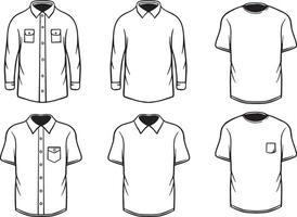 Collection set of shirt doodle sketch illustration vector