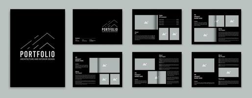 Architecture portfolio design template, architectural portfolio layout design, a4 size print ready brochure for architectural design. vector