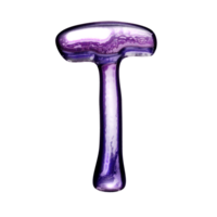 T y2k alphabet with liquid dark purple chrome effect png