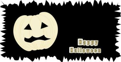 Halloween simple black distorted background contour white pumpkin inscription happy halloween. EPS10 vector