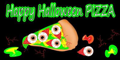 Halloween monster pizza vector EPS10