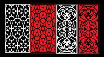 Decorative wall panels set Jali design CNC pattern,laser cutting pattern,router CNCcutting. vector