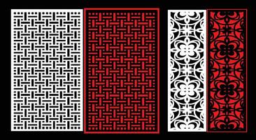 Decorative wall panels set Jali design CNC pattern,laser cutting pattern,router CNCcutting. vector