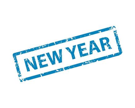 New year stamp vector texture. Rubber cliche imprint. Web or print design element for sign, sticker, label.