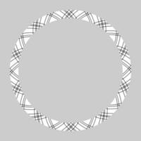 Circle borders and frames vector. Round border pattern geometric vintage frame design. Scottish tartan plaid fabric texture. Template for gift card, collage, scrapbook or photo album and portrait. vector