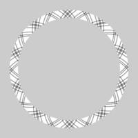 Circle borders and frames vector. Round border pattern geometric vintage frame design. Scottish tartan plaid fabric texture. Template for gift card, collage, scrapbook or photo album and portrait. vector