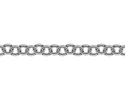 Realistic metal chain seamless texture. Silver color chains link isolated on white background. Strong iron chainlet solid three dimensional design element. vector