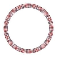 Round frame vector vintage pattern design template. Circle border designs plaid fabric texture. Scottish tartan background for collage art, gif card, handmade crafts.