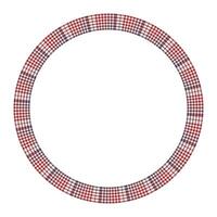 Round frame vector vintage pattern design template. Circle border designs plaid fabric texture. Scottish tartan background for collage art, gif card, handmade crafts.