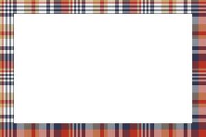 Rectangle frame vector vintage pattern design template. Border designs plaid fabric texture. Scottish tartan background for collage art, gif card, handmade crafts.