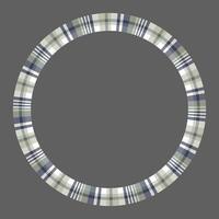 Round frame vector vintage pattern design template. Circle border designs plaid fabric texture. Scottish tartan background for collage art, gif card, handmade crafts.