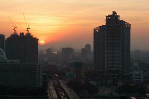 Morning coming to Bangkok city, Thailand photo