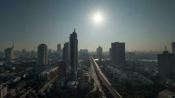 Bangkok city view at bright sunshine, Thailand photo