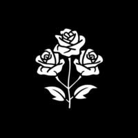 Roses - Black and White Isolated Icon - Vector illustration