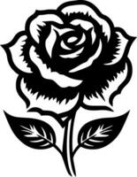 Rose, Black and White Vector illustration