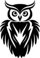 Owl - Black and White Isolated Icon - Vector illustration