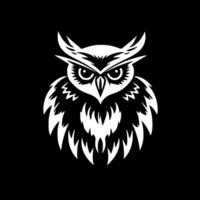 Owl, Black and White Vector illustration