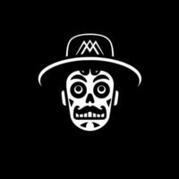 mexicano - negro y blanco aislado icono - vector ilustración