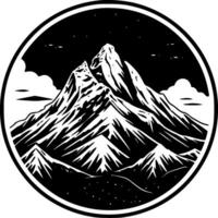 montaña, negro y blanco vector ilustración