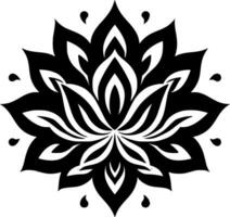 mandala - negro y blanco aislado icono - vector ilustración