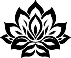 Flower - Black and White Isolated Icon - Vector illustration