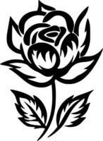 Flower, Black and White Vector illustration