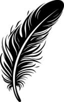 Feather, Black and White Vector illustration