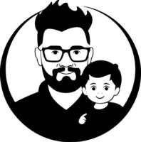 Father, Black and White Vector illustration