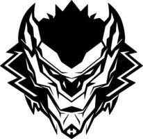 lobo - negro y blanco aislado icono - vector ilustración